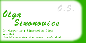olga simonovics business card